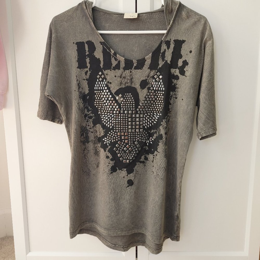 DayTrip Rebel Studded Eagle Top - Size XS